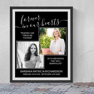 Forever in our Hearts Custom Memorial Verse Photo Poster