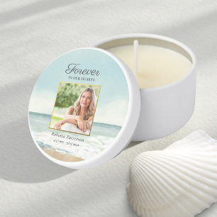 Forever in our Hearts Custom Photo Beach Funeral Mini Candle Favors