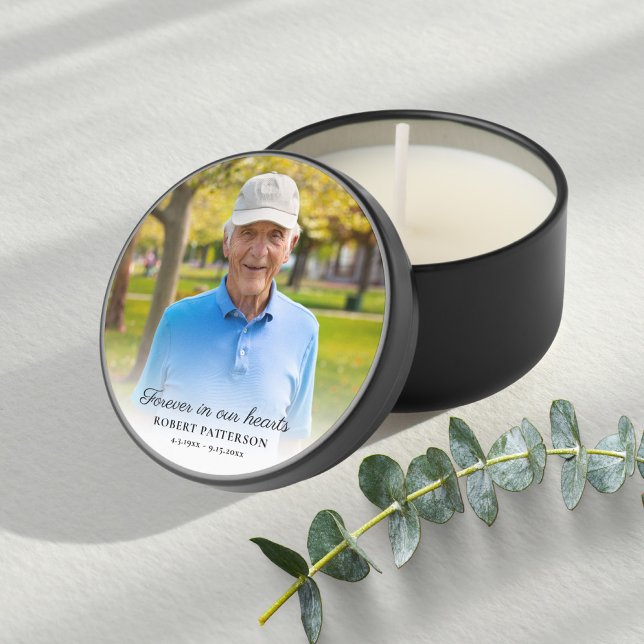 Forever in Our Hearts Custom Photo Funeral  Mini Candle Favors (Creator Uploaded)