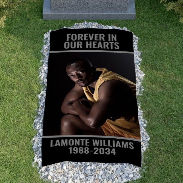 Forever In Our Hearts Custom Photo Grave Blanket Banner (Forever In Our Hearts Custom Photo Grave Blanket Banner
)