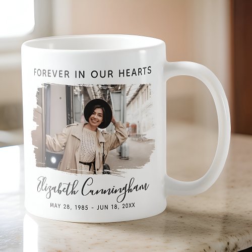 Forever in our Hearts Custom Photo Memorial Coffee Mug