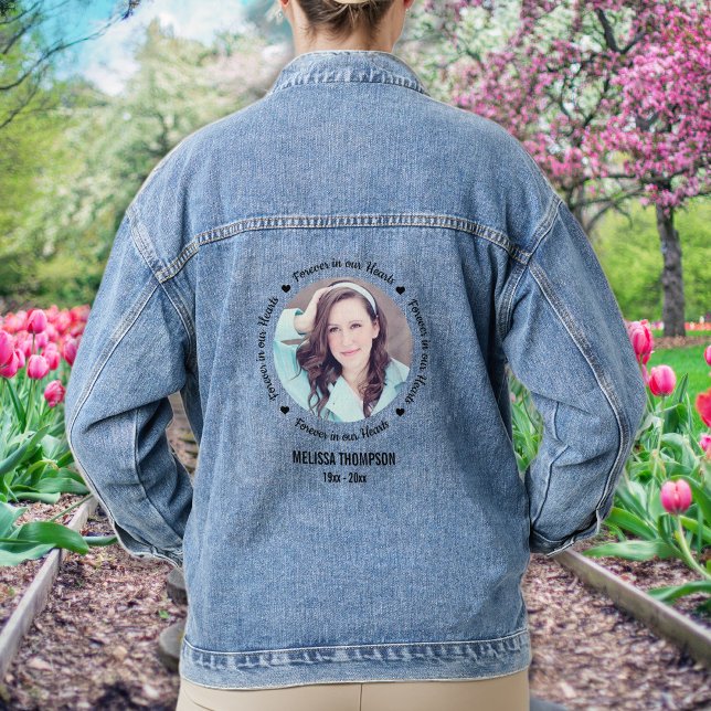 Forever in our Hearts Custom Photo Memorial Denim Jacket (Creator Uploaded)
