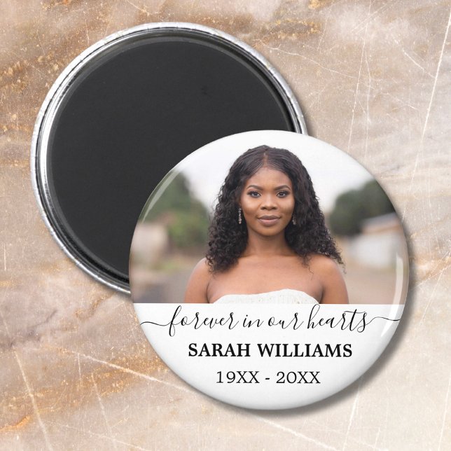 Forever In Our Hearts Custom Photo Memorial Magnet (Creator Uploaded)