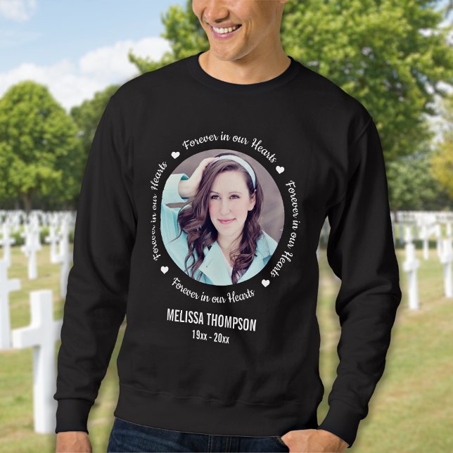 Forever in our Hearts Custom Photo Memorial Sweatshirt (Creator Uploaded)