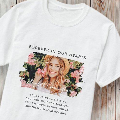 Forever in our Hearts Custom Photo Memorial T_Shirt