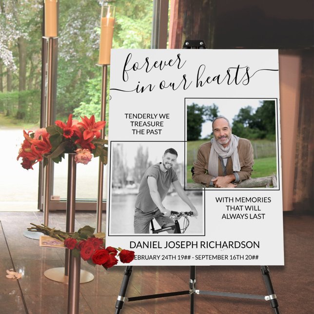 Forever in our Hearts Custom Photo Memorial Verse Foam Board (Creator Uploaded)