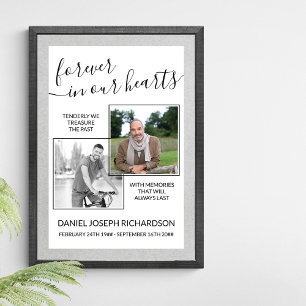 Forever in our Hearts Custom Photo Memorial Verse Poster