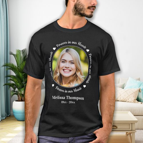 Forever in our Hearts Custom Photo Memorial Walk T_Shirt