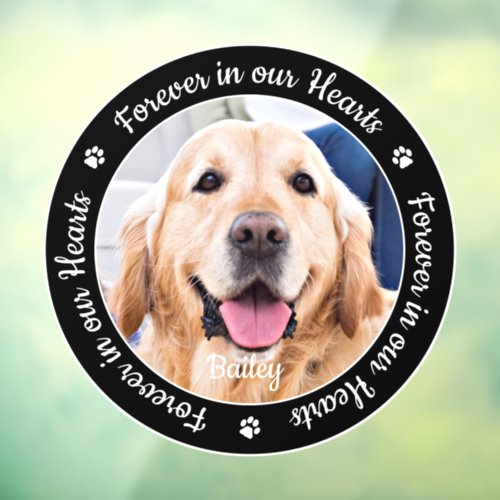Forever in our Hearts Custom Photo Pet Memorial Window Cling