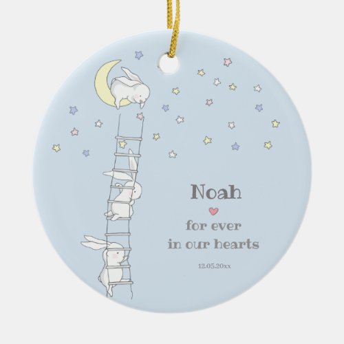 Forever in our Hearts Cute Loss of Child Keepsake Ceramic Ornament
