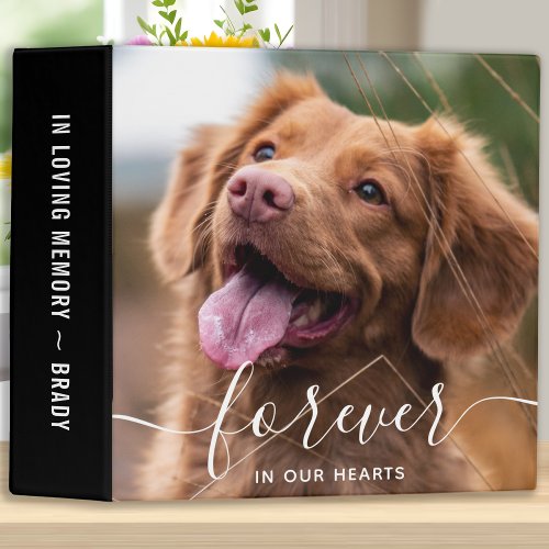 Forever in our Hearts Dog Memorial Photo Album 3 Ring Binder