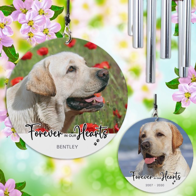 Forever in our Hearts - Dog Photo Pet Memorial Wind Chime (Creator Uploaded)