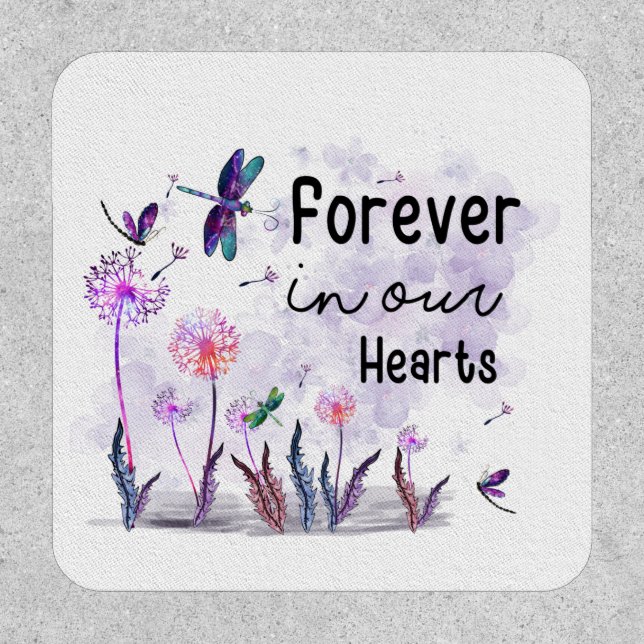Forever in Our Hearts Dragonfly Memorial Patch (Front)
