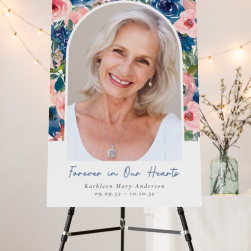 Forever in Our Hearts Floral 2x3ft Welcome Sign