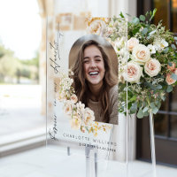 Forever in our hearts Floral Photo Funeral Welcome