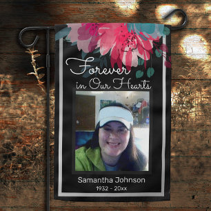Forever in Our Hearts Floral Weatherproof Garden Flag