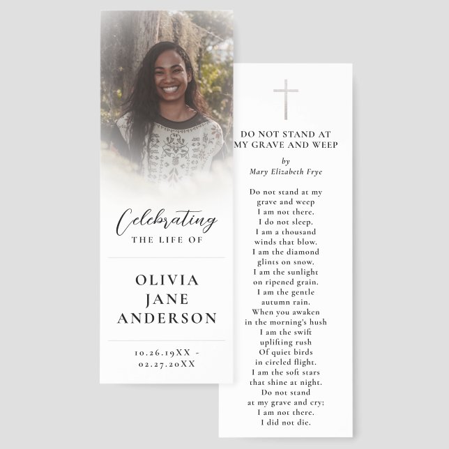 Forever In Our Hearts Funeral Bookmark (Front & Back)