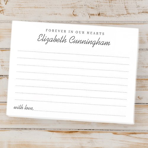 Forever In Our Hearts Funeral Chic Share a Memory Post_it Notes