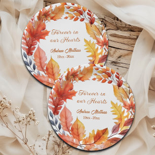 Forever in our Hearts Funeral Fall Floral Paper Plates