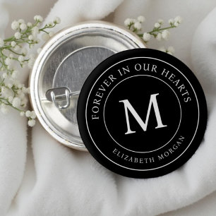 Forever in our Hearts Funeral Memorial Modern Button