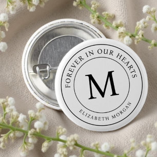 Forever in our Hearts Funeral Memorial Modern Button