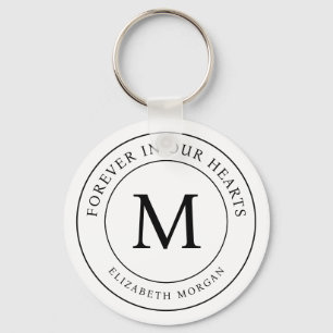 Forever in our Hearts Funeral Memorial Modern Keychain