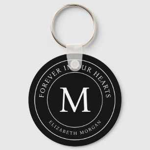 Forever in our Hearts Funeral Memorial Modern Keychain