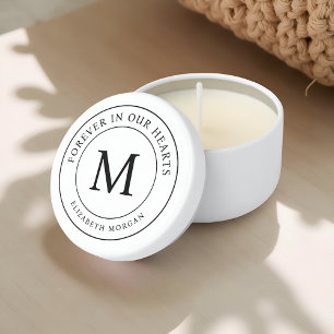 Forever in our Hearts Funeral Memorial Modern Mini Candle Favors