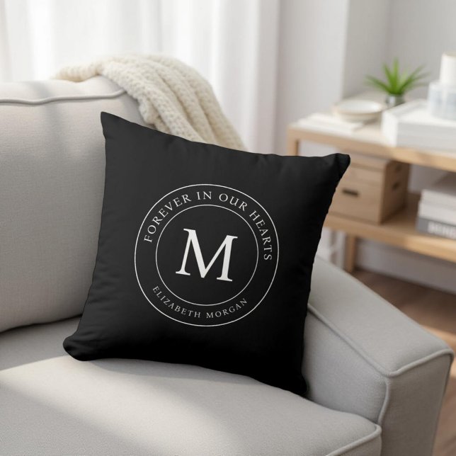 Forever in our Hearts Funeral Memorial Modern Throw Pillow (Creator Uploaded)