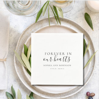 Forever in Our Hearts Funeral Memorial Napkins