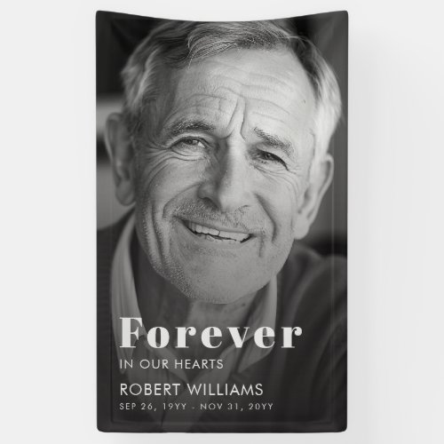 Forever in our Hearts Funeral Memorial Photo Banner