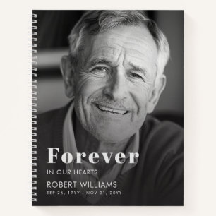 Forever In Our Hearts Funeral Memorial Photo Notebook