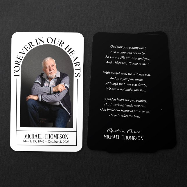 Forever in Our Hearts Funeral Memorial Prayer Card (Creator Uploaded)