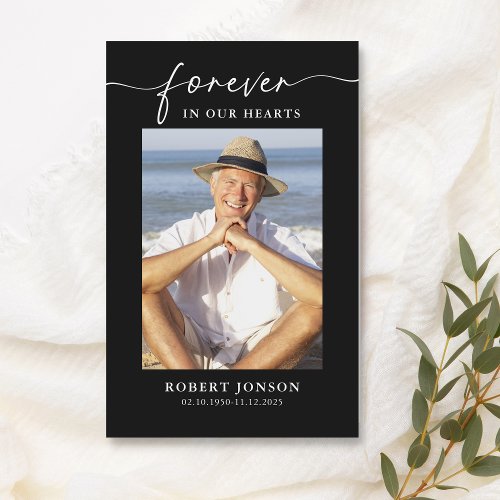 Forever In our Hearts Funeral Memorial Prayer Card