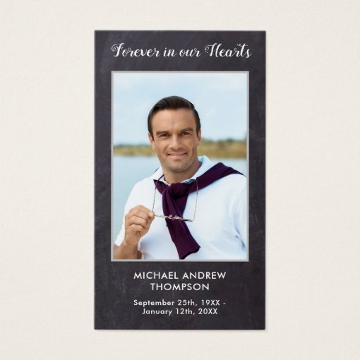 Forever In Our Hearts Funeral Memorial Prayer Card 