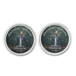 Forever In Our Hearts   Funeral Photo Cufflinks