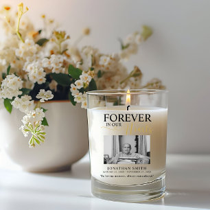 Forever in our hearts Funeral Photo Memorial Scented Candle