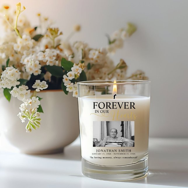 Forever in our hearts Funeral Photo Memorial   Scented Candle (Creator Uploaded)
