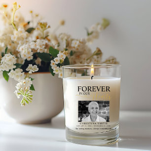 Forever in our hearts Funeral Photo Memorial Scented Candle