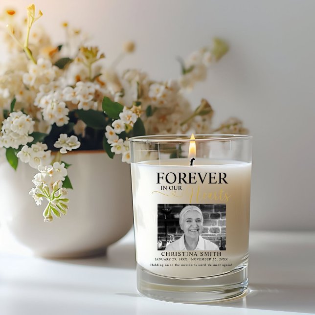 Forever in our hearts Funeral Photo Memorial  Scented Candle (Creator Uploaded)