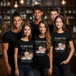 Forever in our hearts Funeral Photo Memorial  Tri-Blend Shirt