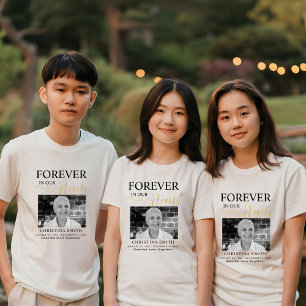 Forever in our hearts Funeral Photo Memorial  Tri-Blend Shirt