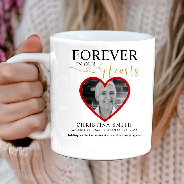 Forever in our hearts Funeral Photo Memorial  Tri- Coffee Mug (Creator Uploaded)