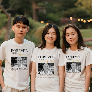 Forever in our hearts Funeral Photo Memorial  Tri- Tri-Blend Shirt