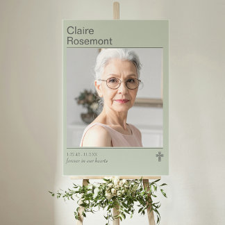 Forever In Our Hearts Funeral Photo Sign