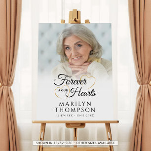 FOREVER IN OUR HEARTS Funeral Photo Welcome Foam Board