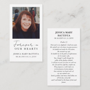 Forever in Our Hearts Funeral Prayer Card