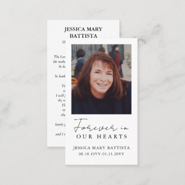 Forever in Our Hearts Funeral Prayer Card