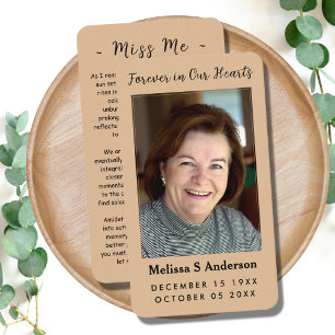 Forever in Our Hearts Funeral Prayer Photo Card