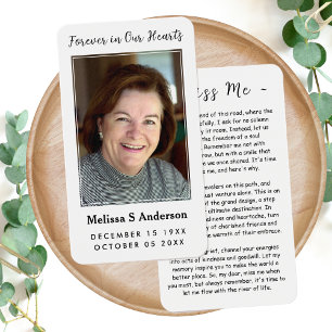 Forever in Our Hearts Funeral Prayer Photo Card